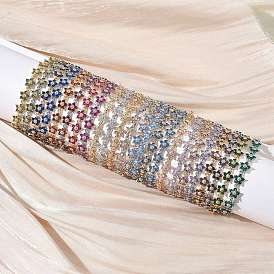 Браслеты-цветы с кубическим цирконием, украшения из латуни для женщин