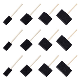 12шт. 4 стили губчатых штампов, детская кисть для рисования с деревянной ручкой, для рукоделия, рисования, скрапбукинга