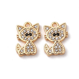 Латунные микро проложить кубического циркония подвески, без кадмия, без никеля и без свинца, подвески в форме кошки