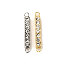 304 Stainless Steel Crystal Rhinestone Connector Charms, Rectangle Links