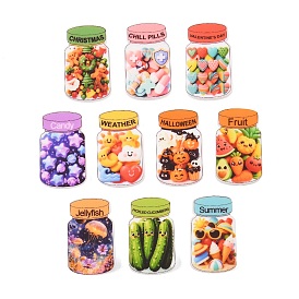 Printed Silicone Beads, Focal Beads, Jar