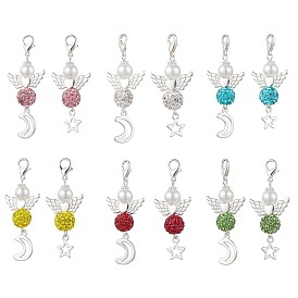 Подвеска в виде диско-шара с ангельским паве, подвески из клешней лобстера, украшения для сумок, разноцветные