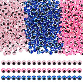 600Pcs 3 Color Evil Eye Resin Beads, Round