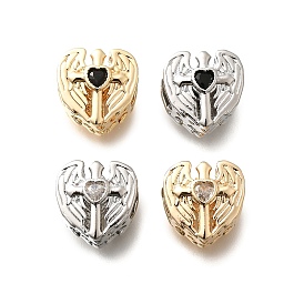 Латунь и стеклянные бусины, без кадмия, без никеля и без свинца, настоящее 18k позолоченное/настоящее платиновое покрытие, сердце