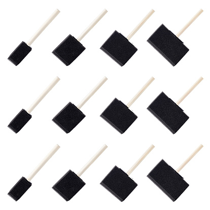 12шт. 4 стили губчатых штампов, детская кисть для рисования с деревянной ручкой, для рукоделия, рисования, скрапбукинга