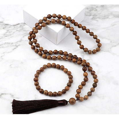 Деревянные круглые бусины подвески ожерелья и браслеты наборы