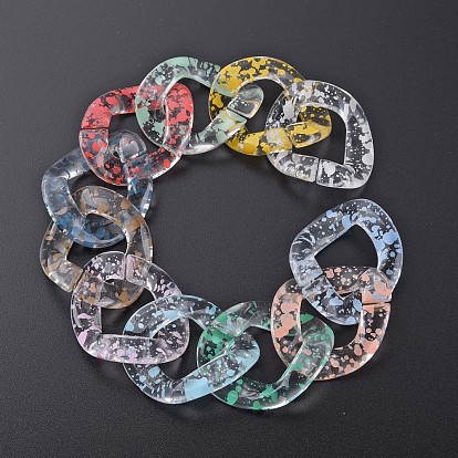Transparent Acrylic Linking Rings, Quick Link Connectors, for Curb Chains Making, Twist Oval