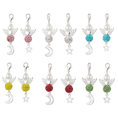 Подвеска в виде диско-шара с ангельским паве, подвески из клешней лобстера, украшения для сумок, разноцветные