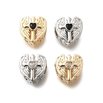 Латунь и стеклянные бусины, без кадмия, без никеля и без свинца, настоящее 18k позолоченное/настоящее платиновое покрытие, сердце