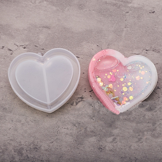 Heart Silicone Pendant Molds, Resin Casting Molds, for UV Resin, Epoxy Resin Craft Making