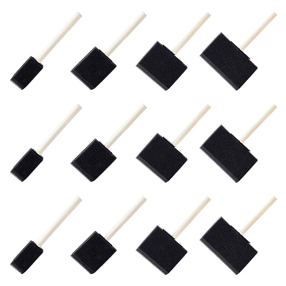 12шт. 4 стили губчатых штампов, детская кисть для рисования с деревянной ручкой, для рукоделия, рисования, скрапбукинга