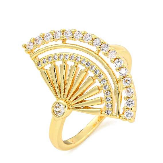 Открытые манжеты из латуни с микропаве и прозрачным цирконием для женщин