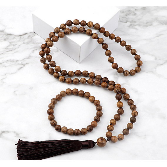 Деревянные круглые бусины подвески ожерелья и браслеты наборы