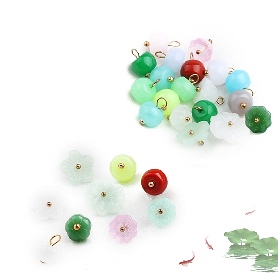 Подвески из смолы, имитация нефрита, цветок/чашечка