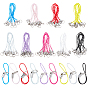90Pcs 9 Colors Nylon Mobile Straps, with Iron Split Key Ring, Platinum