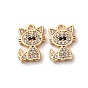 Латунные микро проложить кубического циркония подвески, без кадмия, без никеля и без свинца, подвески в форме кошки