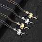 304 ожерелья из нержавеющей стали с подвеской в форме фламинго для женщин и мужчин