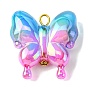 Opaque Acrylic Pendants, AB Color, Butterfly