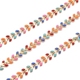 304 Stainless Steel Chains, with Enameled Cobs, Long-Lasting Plated, Unwelded, Colorful