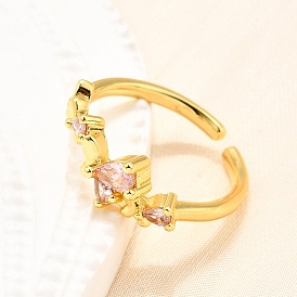 Манжеты из латуни с микро паве кубический цирконий для женщин, без кадмия, без никеля и без свинца, бабочка