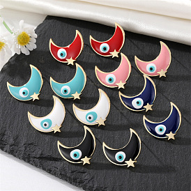 Turkish Devil Eye Stud Earrings Vintage Drip Oil Moon Eye Earrings Earrings