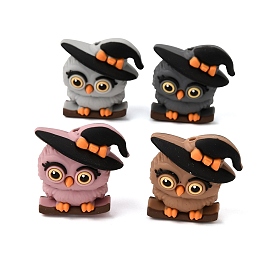3d cuentas focales de silicona para Halloween, búho bruja