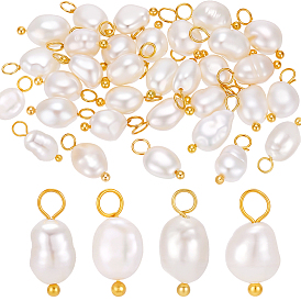 30 шт. Подвески из натурального культивированного пресноводного жемчуга., с латунной фурнитурой 