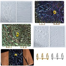 DIY A5 6 Ring Binder Book Cover Silicone Molds, Resin Casting Molds, For UV Resin, Epoxy Resin Craft Making