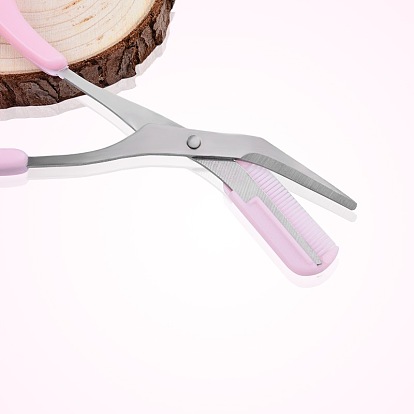 Stainless Steel Eyelash Thinning Shears Comb, Eyebrow Trimmer Scissor, Shaping Eyebrow Grooming Cosmetic Tool