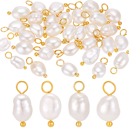 30 шт. Подвески из натурального культивированного пресноводного жемчуга., с латунной фурнитурой 