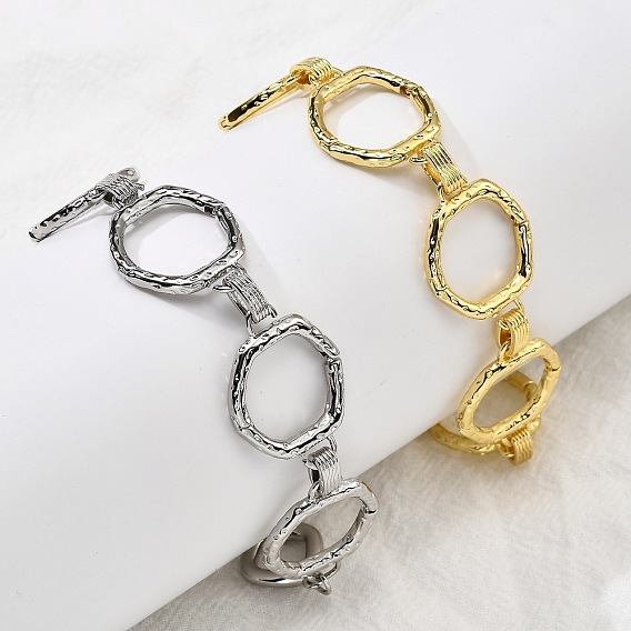 Браслеты из латунной шестиугольной цепочки для женщин и мужчин