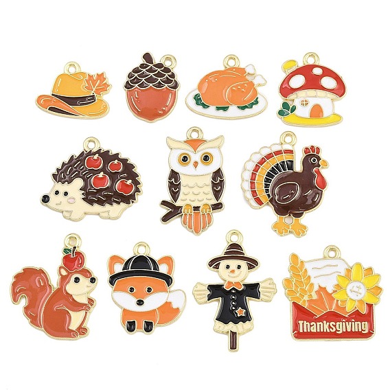 Подвески из сплава с эмалью на тему благодарения, без кадмия и без свинца, золотой свет