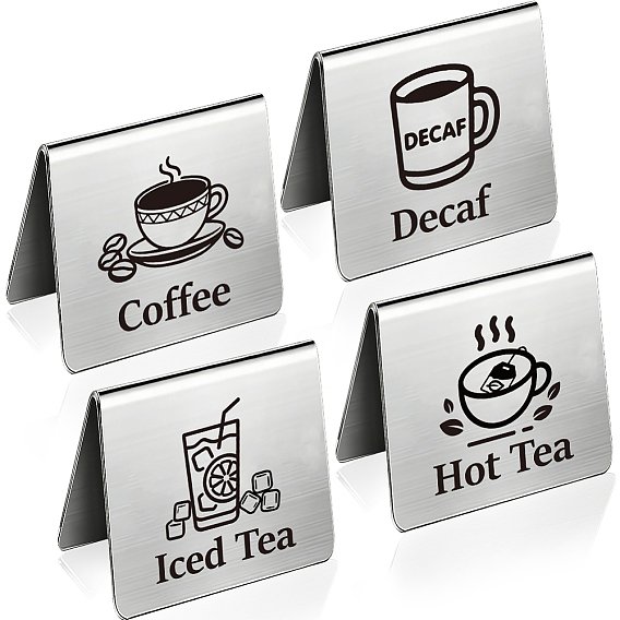 4шт. стол из нержавеющей стали для отеля или ресторана, табличка «Курение запрещено»