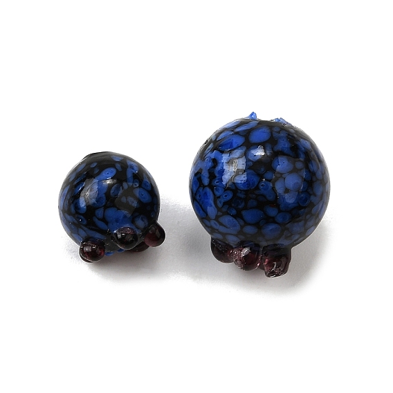Ручной работы Lampwork неровный бисер, черника