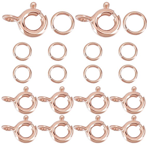 10 шт. 925 пружинные кольцевые застежки из стерлингового серебра, с 10 открытыми соединительными кольцами