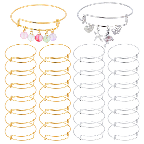 30шт 2 цвета регулируемый железный расширяемый браслет изготовление, без кадмия и без свинца