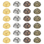 Tibetan Style Alloy Bead Caps, Cadmium Free & Lead Free, 4-Petal