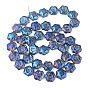 Electroplate Glass Beads Strands, AB Color, Flower