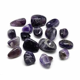 Natural Amethyst Beads, Tumbled Stone, No Hole/Undrilled, Nuggets