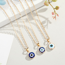 Turkish Blue Eyes Pendant Simple Hemming Devil's Eye Necklace Women's Necklace
