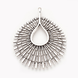 Тибетский сплав стиля большие кулоны, плоско-круглые, без кадмия и без свинца