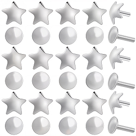 30 шт. 2 стили 925 булавки с плоской головкой из стерлингового серебра, звезда и плоский круглый