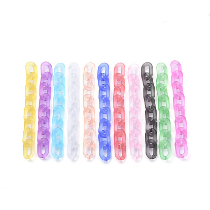 Handmade Transparent Acrylic Cable Chains, Oval, for Jewelry Making