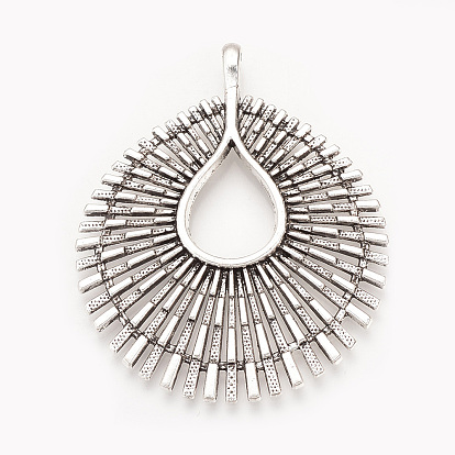 Тибетский сплав стиля большие кулоны, плоско-круглые, без кадмия и без свинца