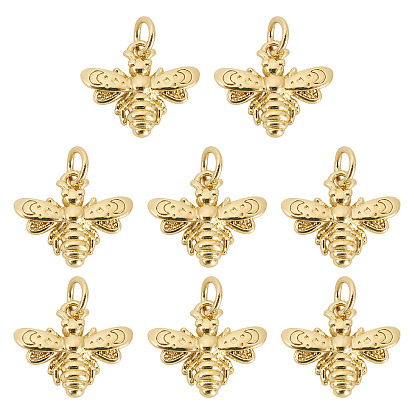 8шт. стойка с покрытием из латуни, подвески в виде пчел, с целью перехода в кольце, долговечный, без кадмия и без свинца