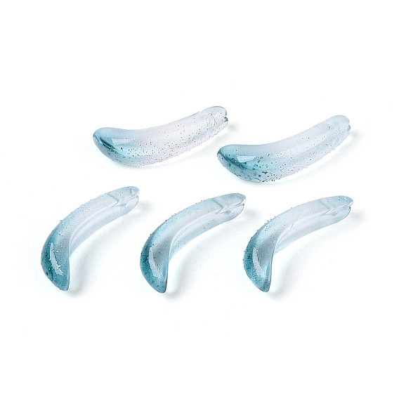 Подвески-бананы из прозрачного стекла, два тона, с золотой порошок