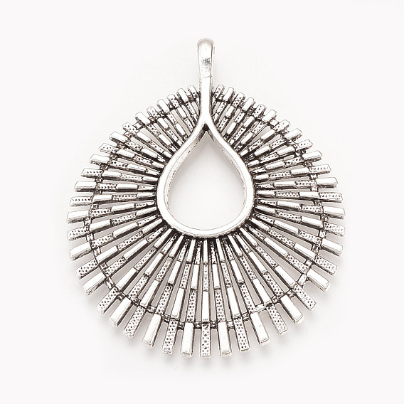Tibetan Style Alloy Big Pendants, Flat Round, Cadmium Free & Lead Free