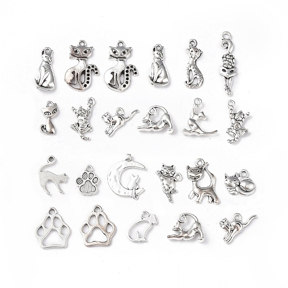 Tibetan Style Alloy Pendants, Cat Charms
