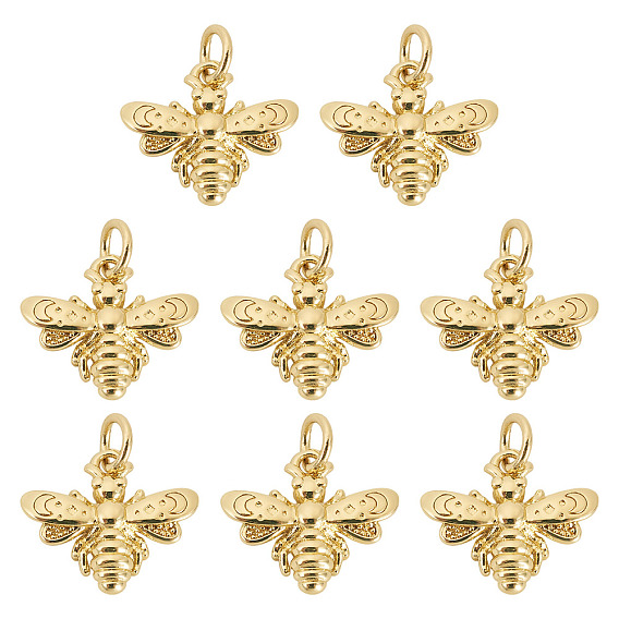 8шт. стойка с покрытием из латуни, подвески в виде пчел, с целью перехода в кольце, долговечный, без кадмия и без свинца