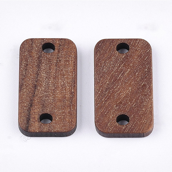 Подвески-соединители из вощеного орехового дерева, прямоугольник с закругленными углами